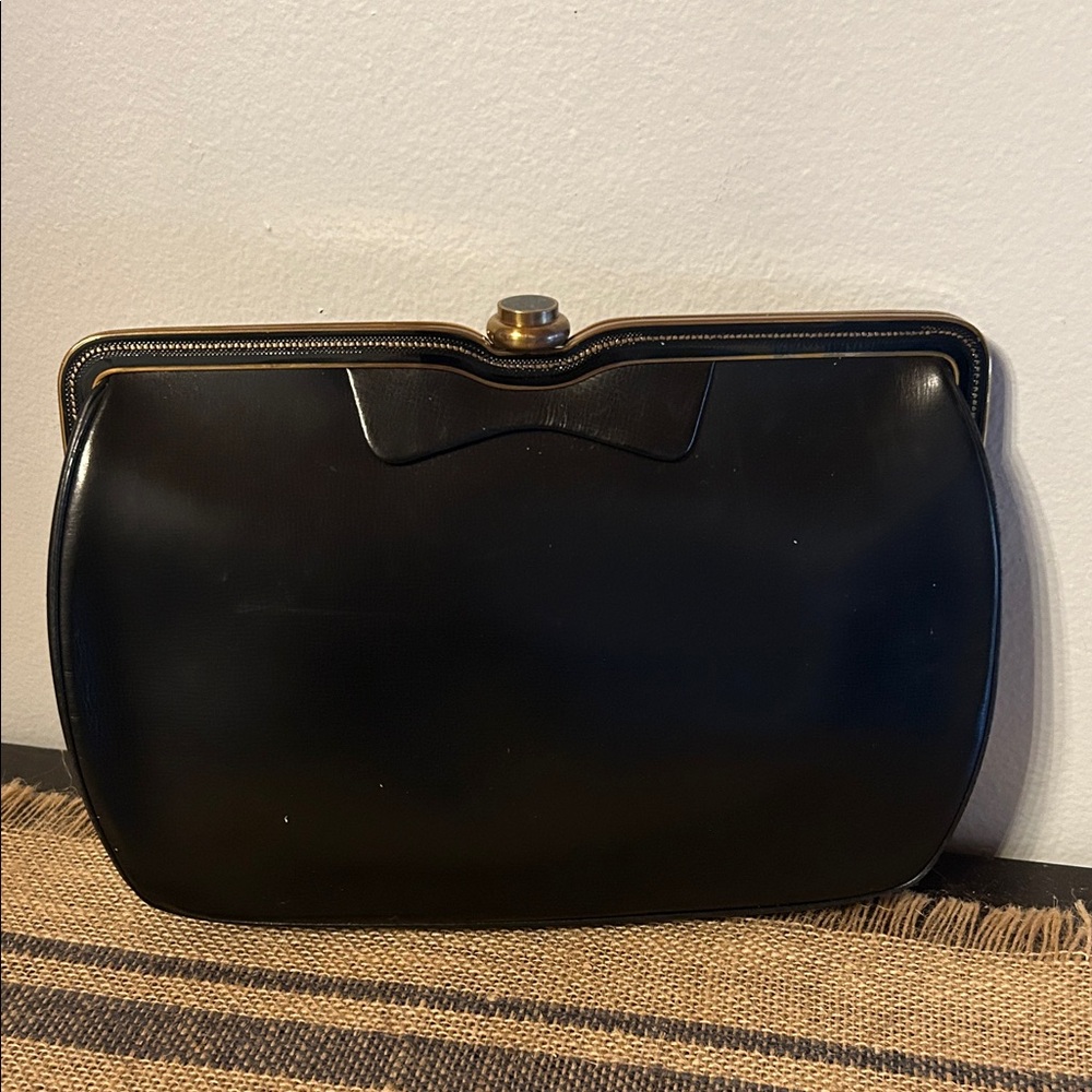 [Rosenfeld] Elegant Black/Gold Clutch Bag